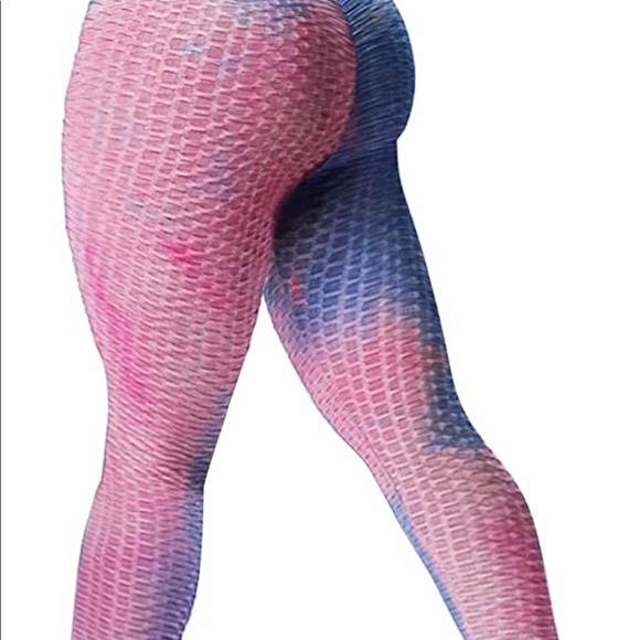 Pink and blue High Waisted Butt lifting leggings🤩 - Picture 2 of 2